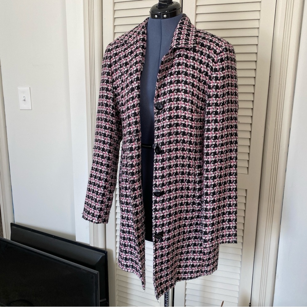 Pink and Black John Paul Richard Houndstooth Coat